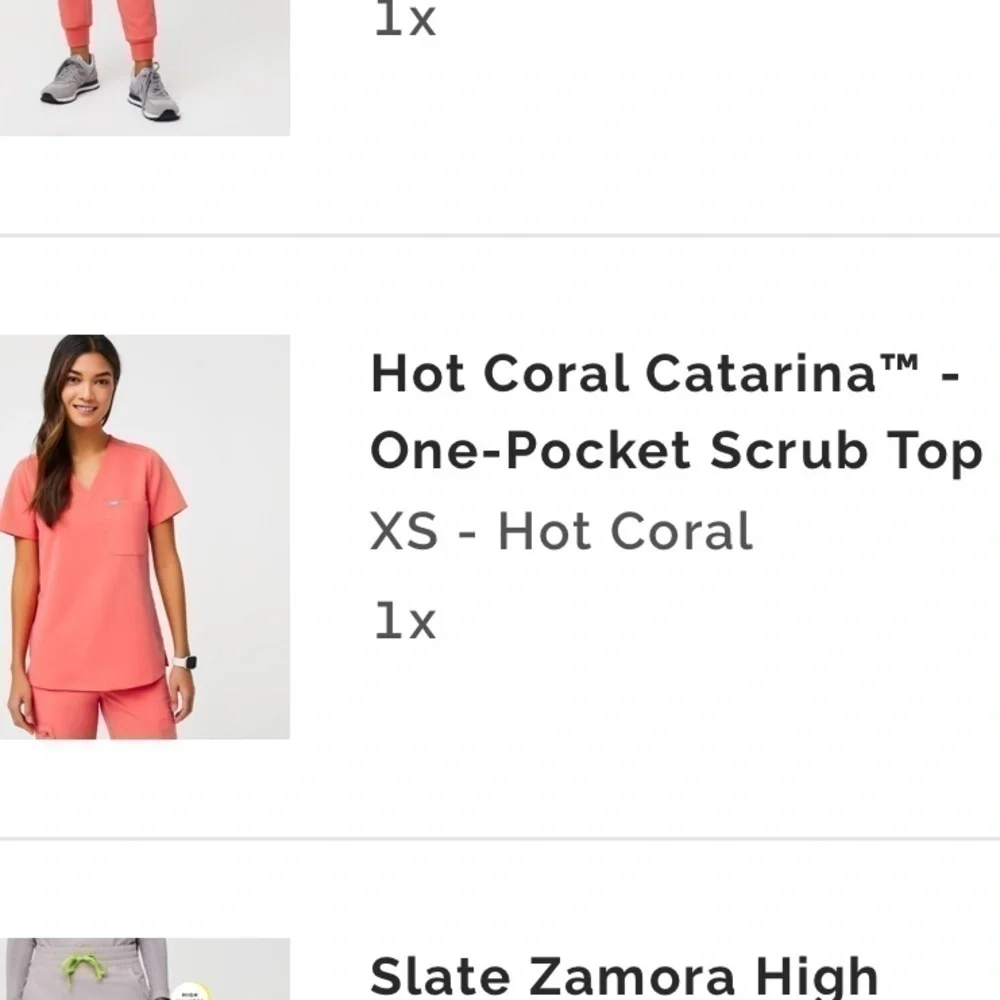 Figs Hot Coral XS Catarina Scrub Top limited edition